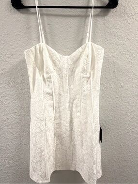 Lulus White Lace Mini Dress with Spaghetti Straps